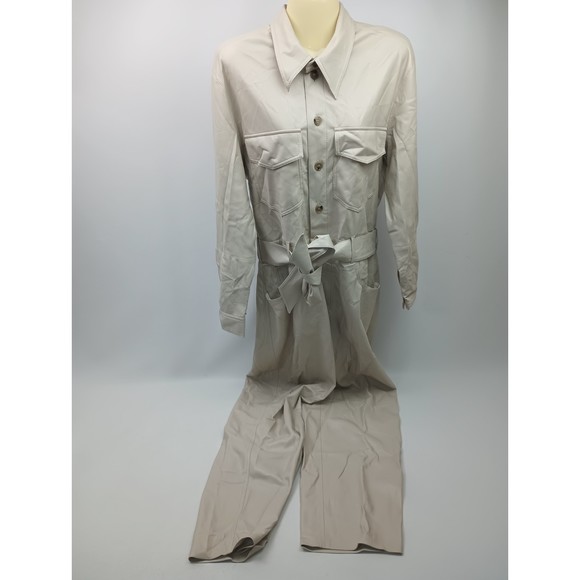 Nanushka Women's Ashton Jumpsuit Vegan Leather Creme Size Medium - Picture 4 of 7